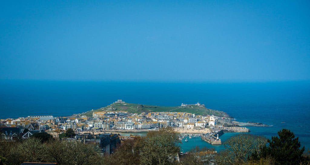 view of St Ives from Tregenna Castle