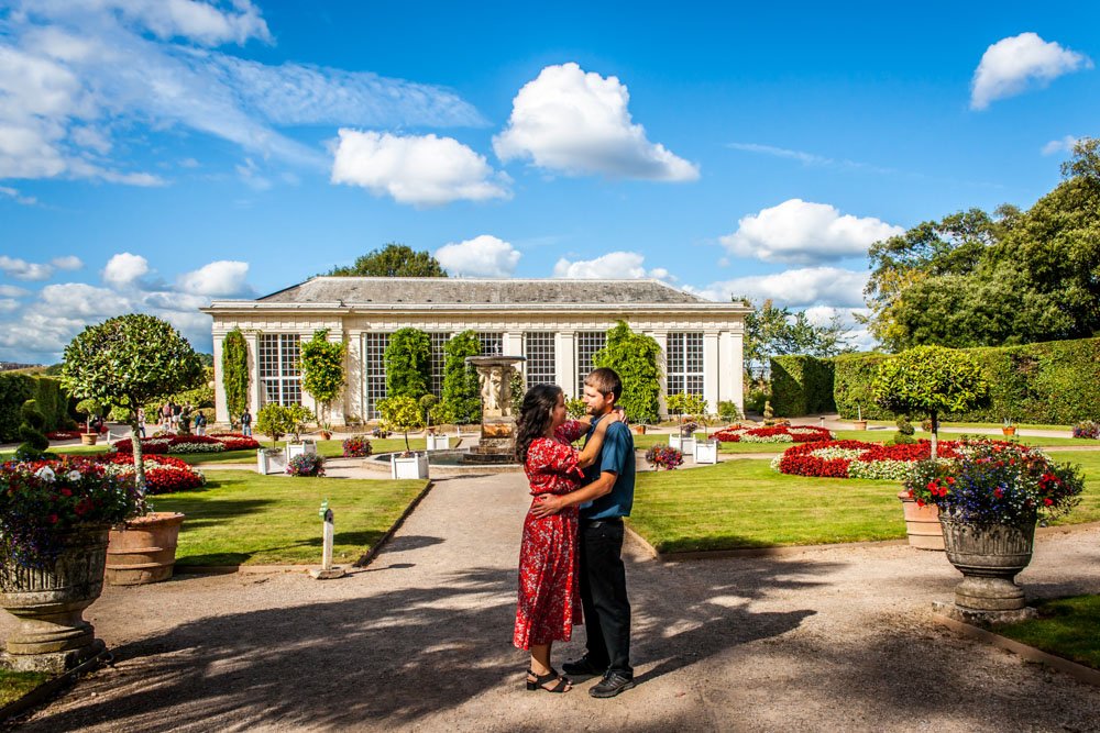 couple in the gardens at Mt Edgcumbe Park