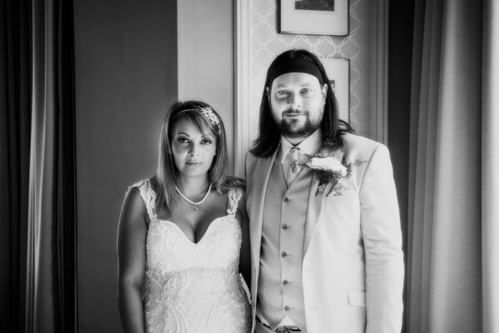 bride and groom portrait at the wedding ceremony