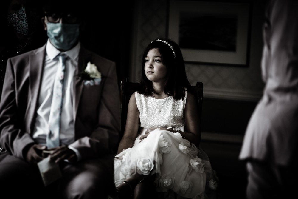 beautiful flower girl at the wedding ceremony