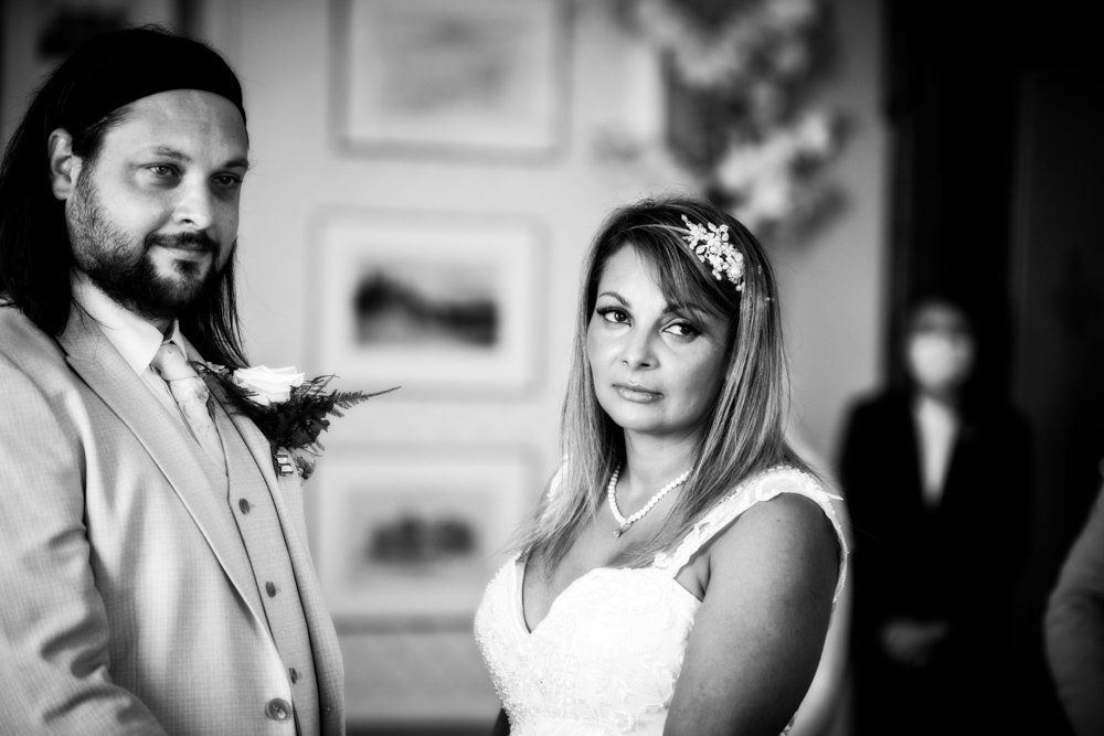 bride and groom saying the wedding vows at the wedding ceremony