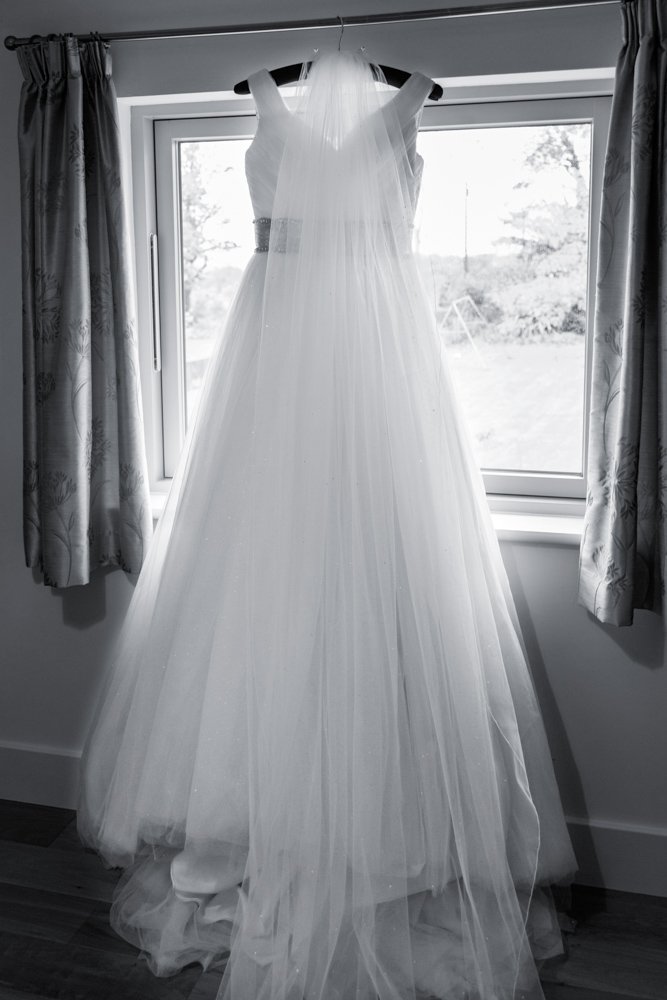 wedding dress in the window