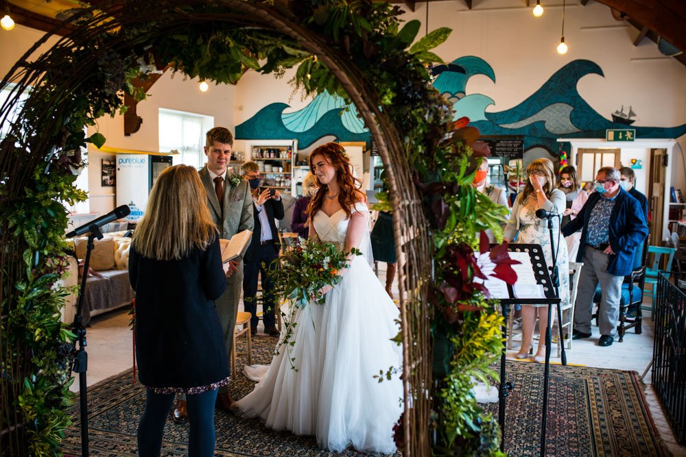 wedding ceremony in Polzeath cornwall