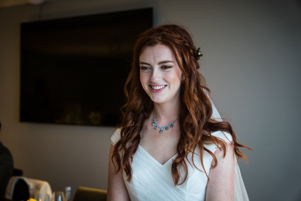 bride portrait during the wedding reception