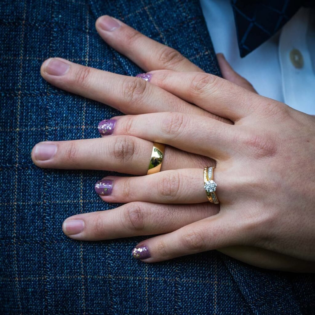 wedding rings close up