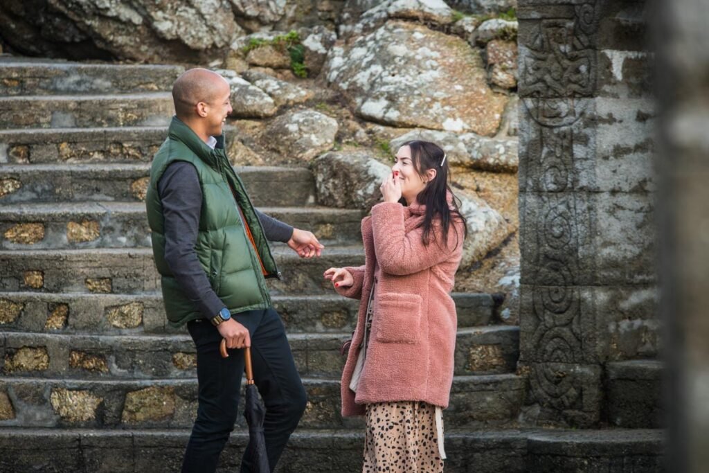 Mo proposing at The Minack Theatre cornwall