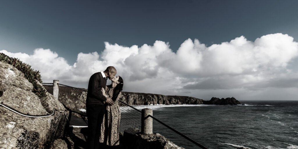 couple at The Minack Theatre cornwall