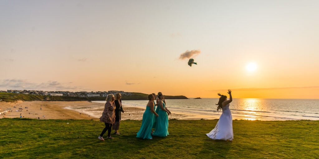 Bouquet throw at The Headland Hotel Newquay cornwall