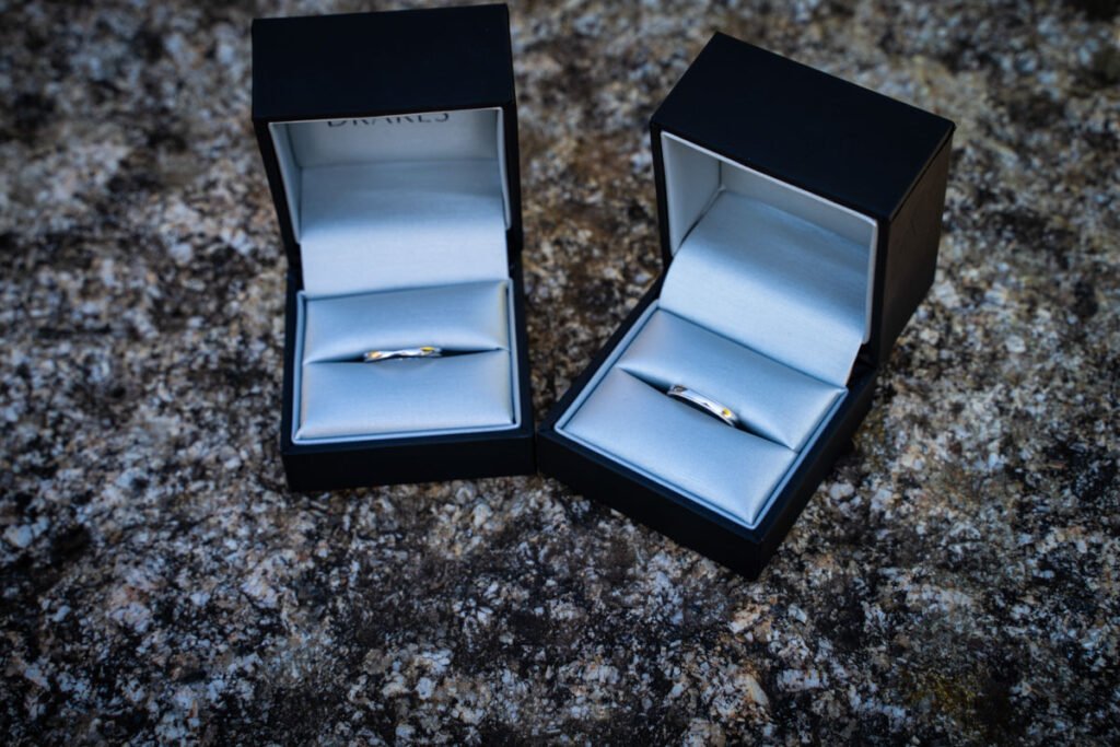 wedding rings in a box