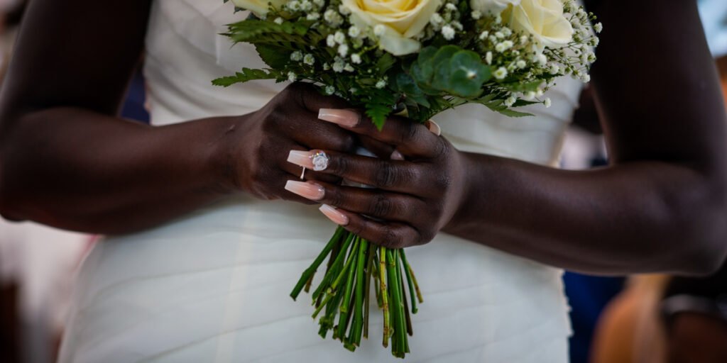brides hands and nail art