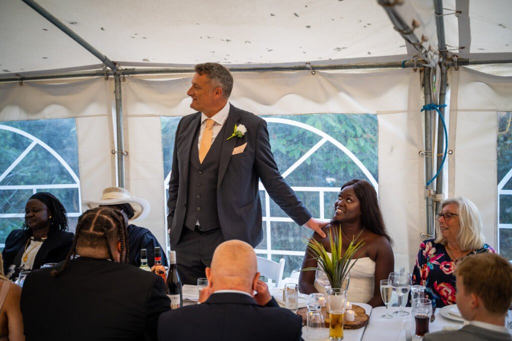 groom speech at glebe farm cottages devon wedding venue