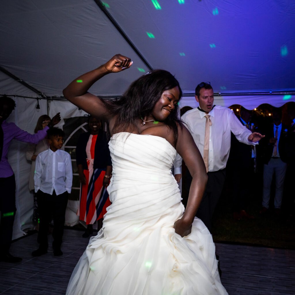 bride dancing at the reception