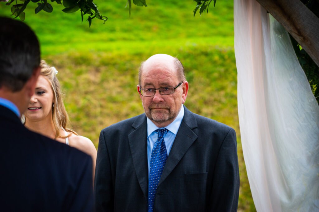 father of the bride at the wedding ceremony