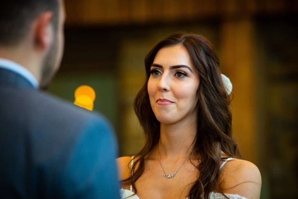 bride and groom vows at Trevenna Barns Cornwall