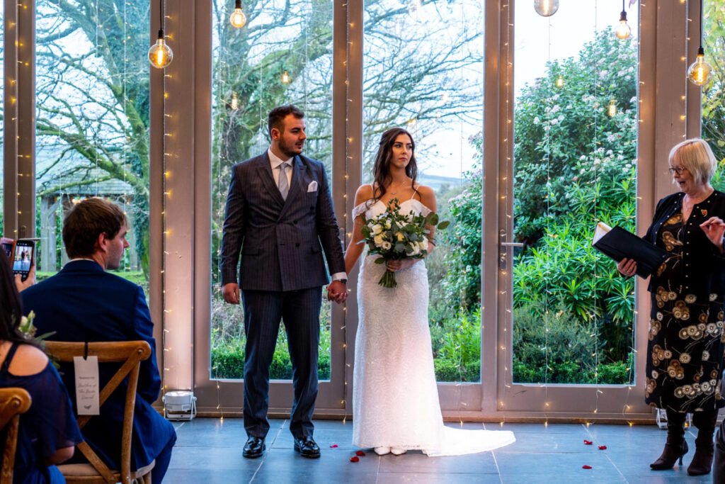 wedding ceremony at Trevenna Barns Cornwall