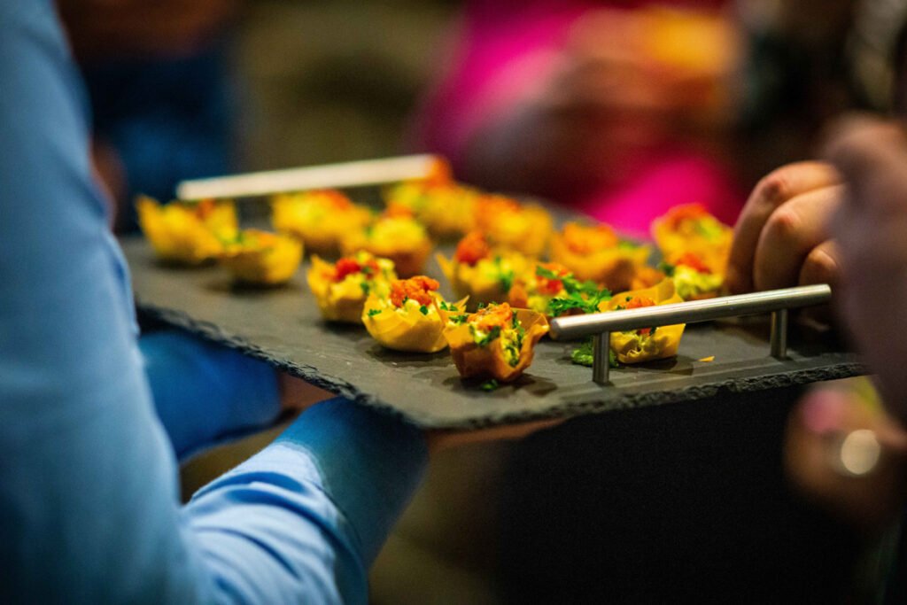 wedding canapes at Trevenna Barns Cornwall