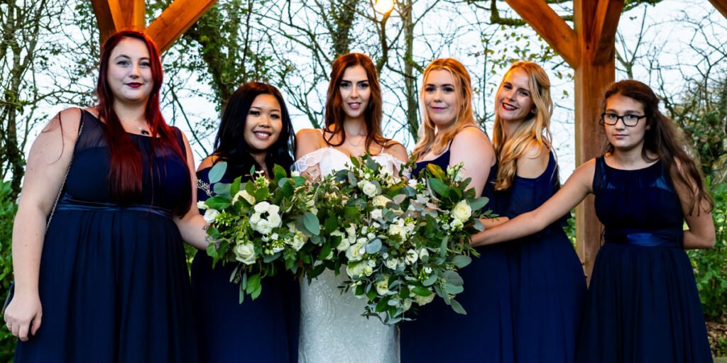 Bride and Bridemaids at Trevenna Barns Cornwall