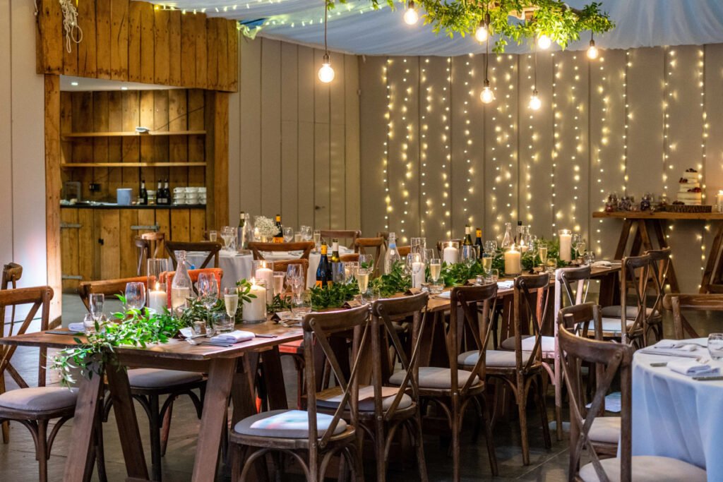 wedding table dressing at Trevenna Barns Cornwall