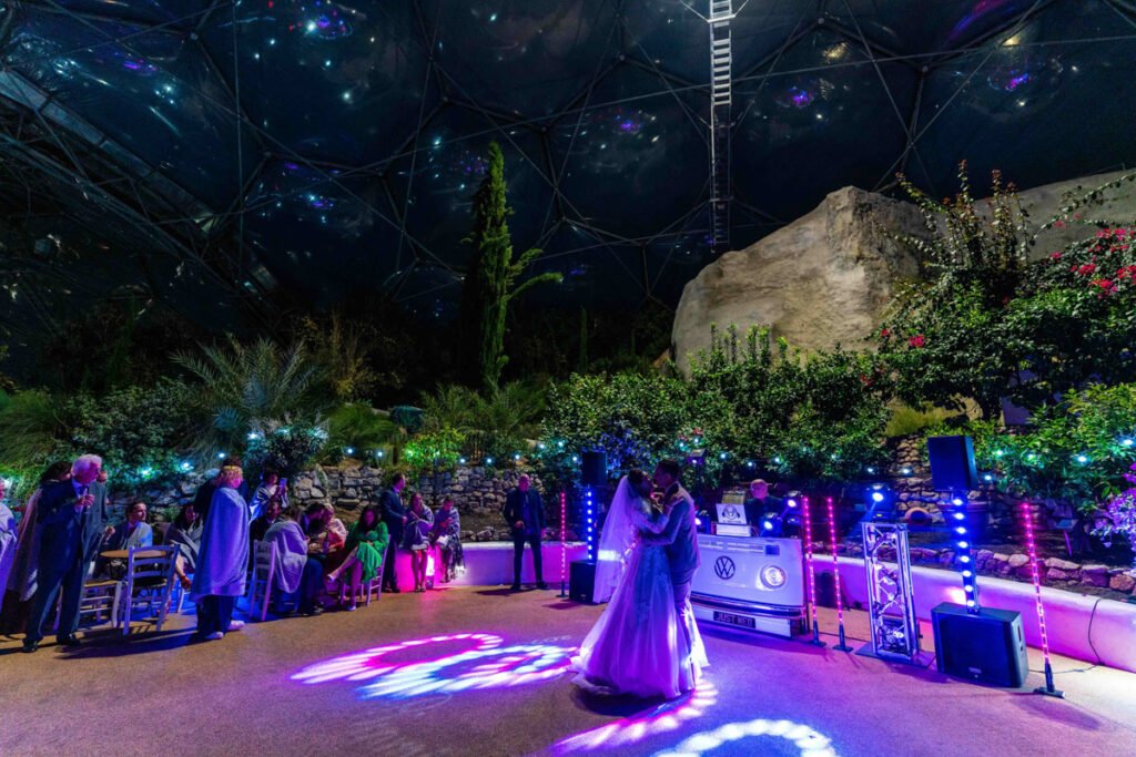 Bride and Groom 1st dance at the Eden Project Cornwall