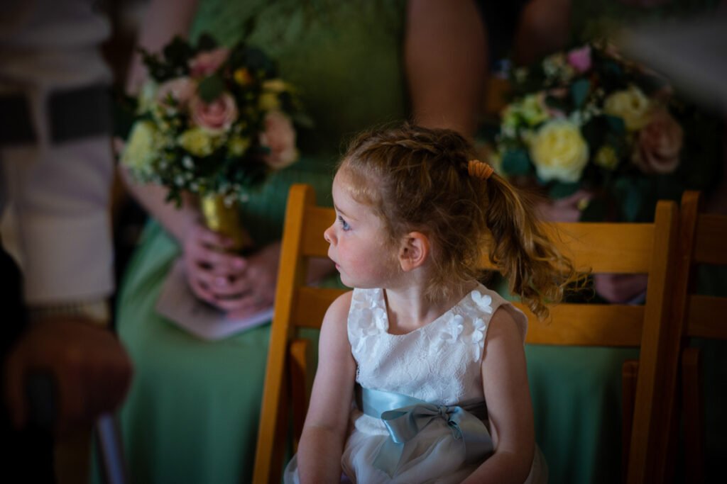 flower girl at the wedding ceremony