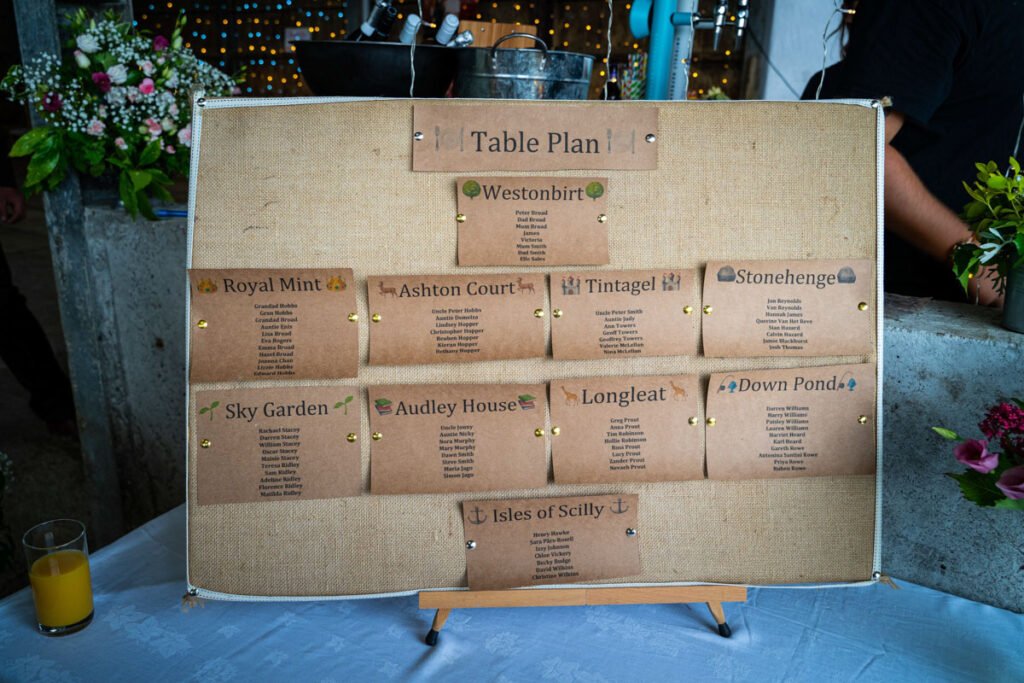 cornwall wedding table plan