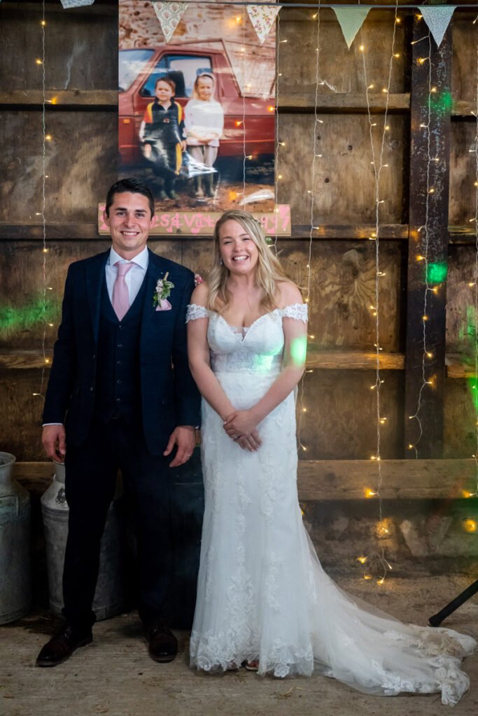 bride and groom at the wedding reception