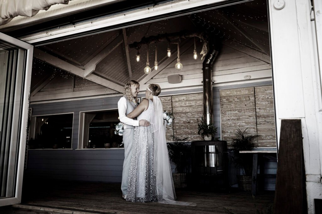 newquay same sex wedding bride and bride portrait