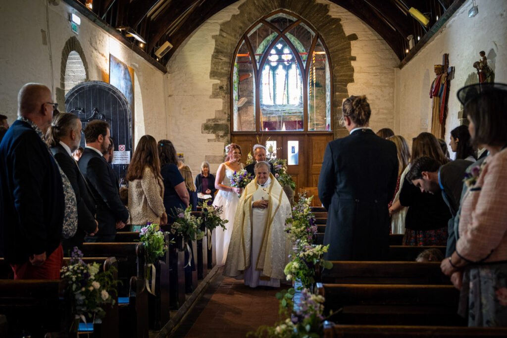 bride coming down the aisle