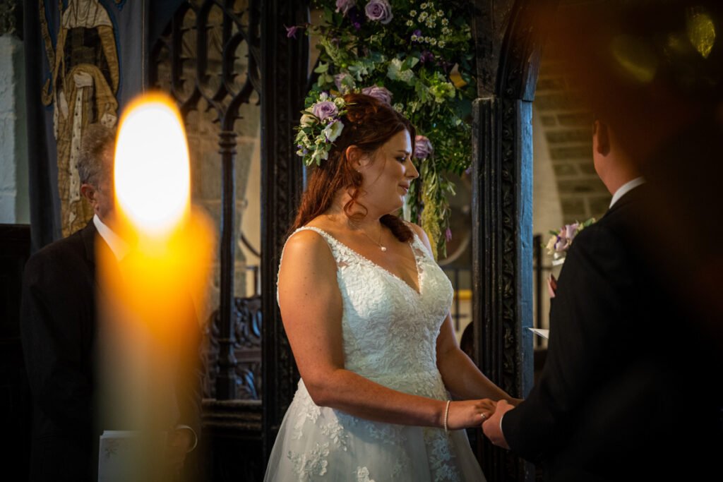 Bride during the wedding ceremony