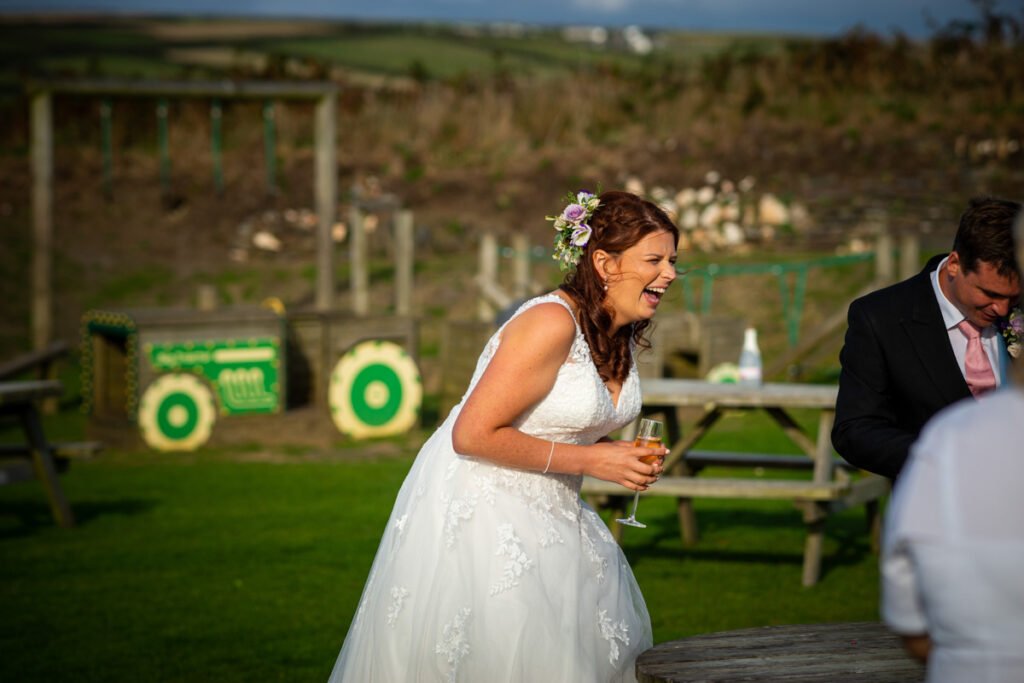 bride having fun