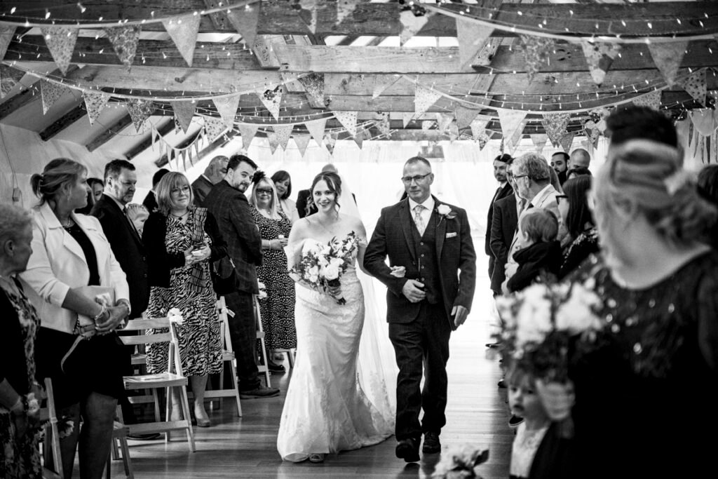 bride coming down the aisle