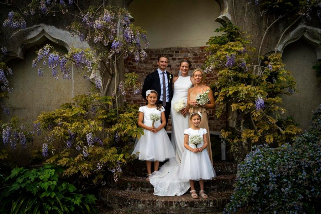 wedding family group shot at Pencarrow house