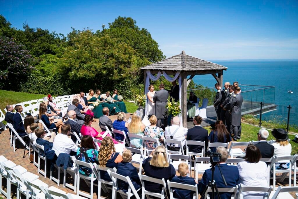 Bride and Groom ceremony at the Sandy Cove Hotel Devon
