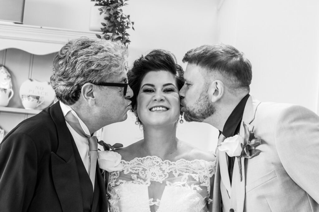 Bride and father and brother