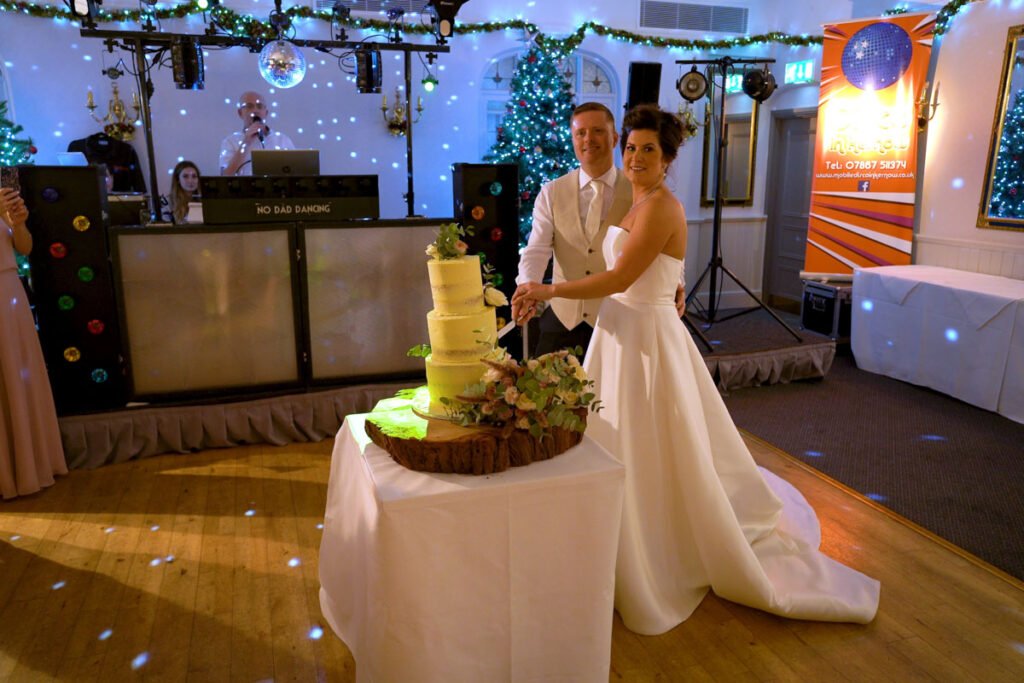 Bride and Groom cake cutting
