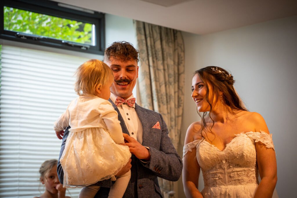 Bride and groon wedding ceremony photograph in cornwall