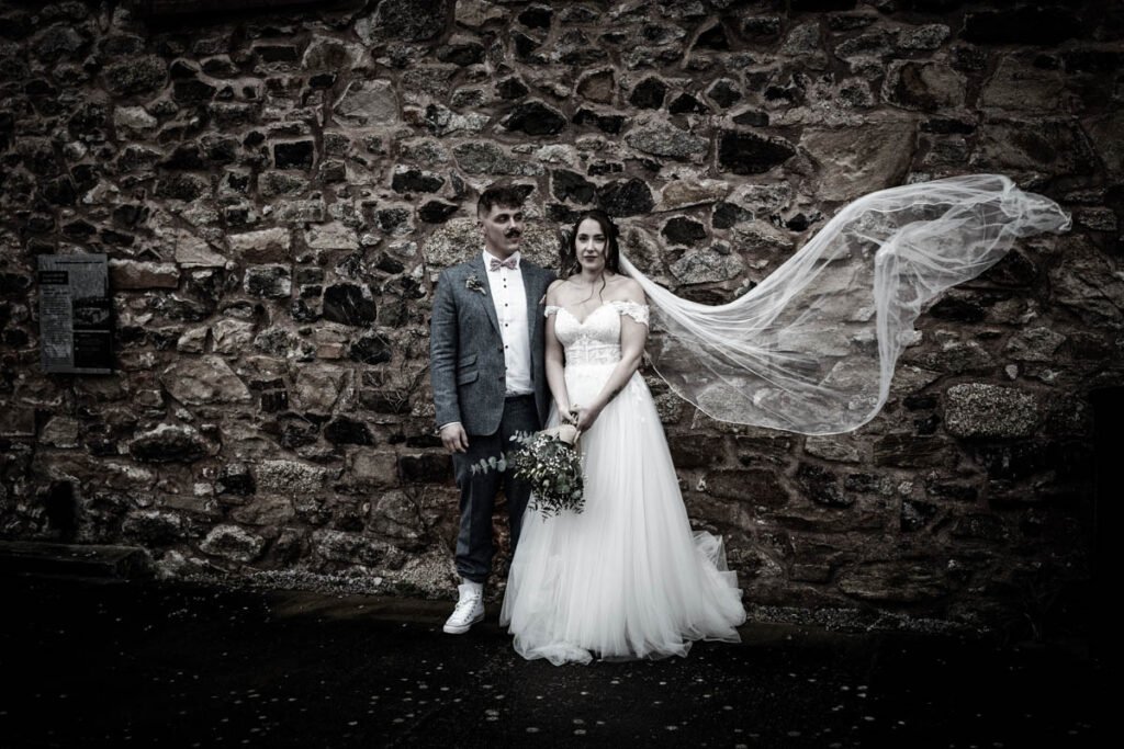 Bride and Groom wedding photograph in cornwall