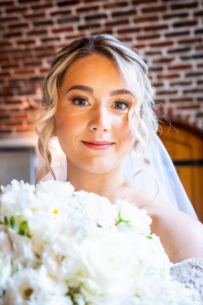 bride portrait with her bouquet