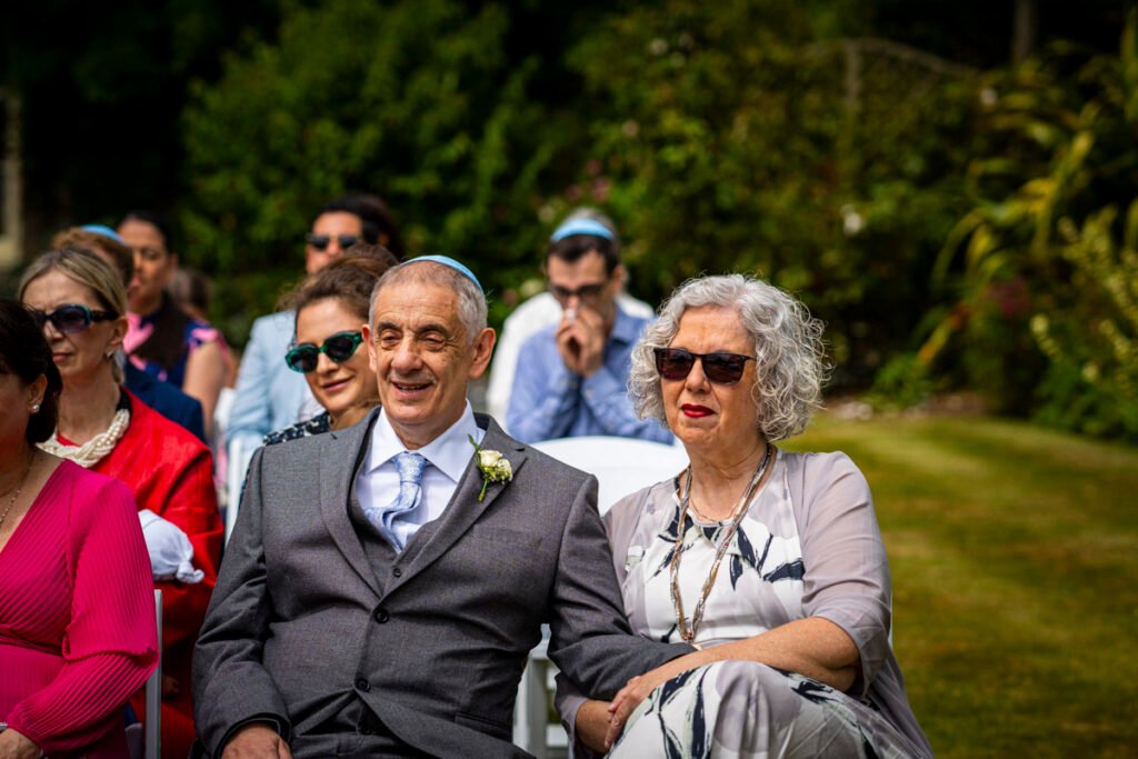 wedding guests during the ceremony