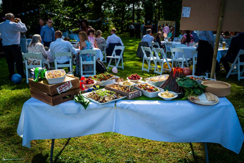 wedding food salads outdoors