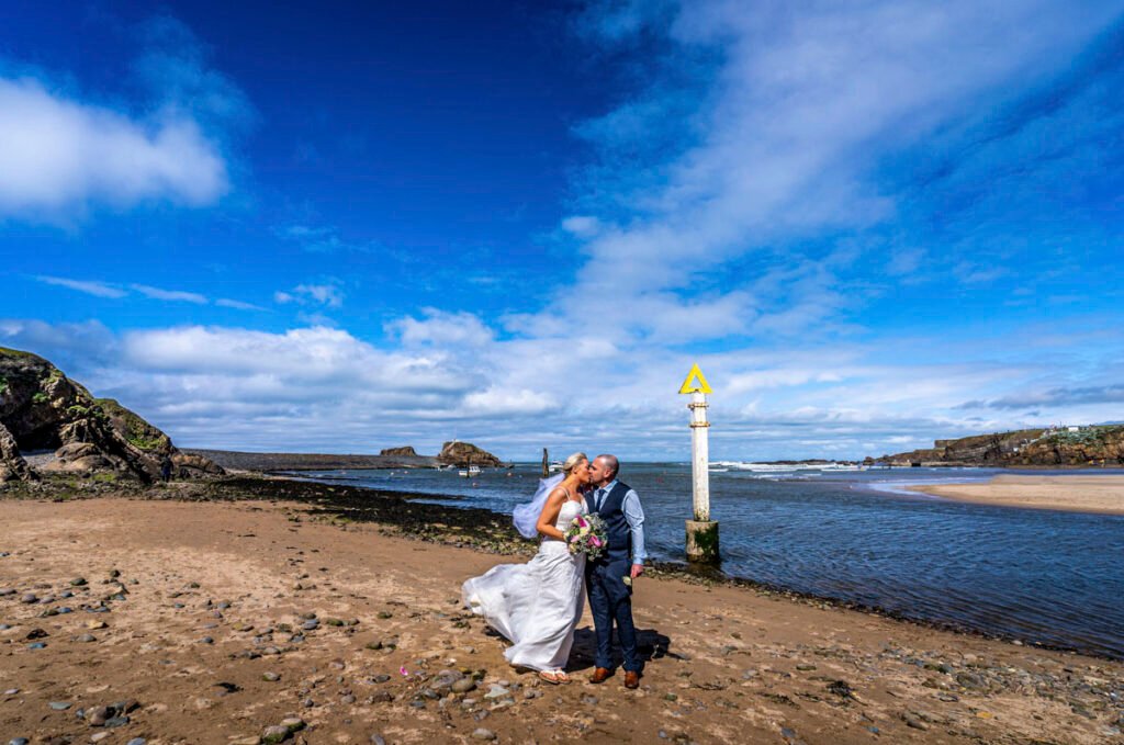 Bride and Groom in the harbour