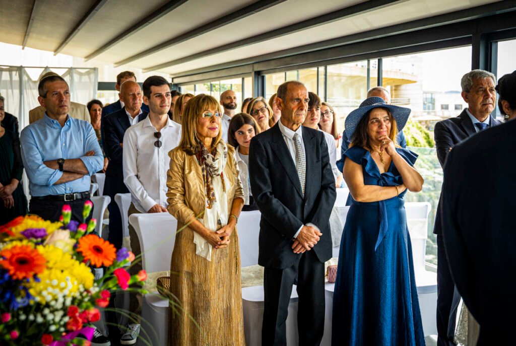 wedding guests during the wedding ceremony