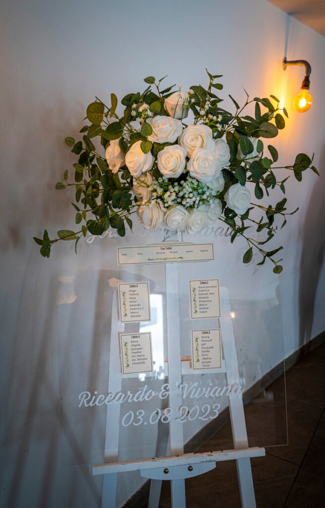 Table settings board for the wedding breakfast