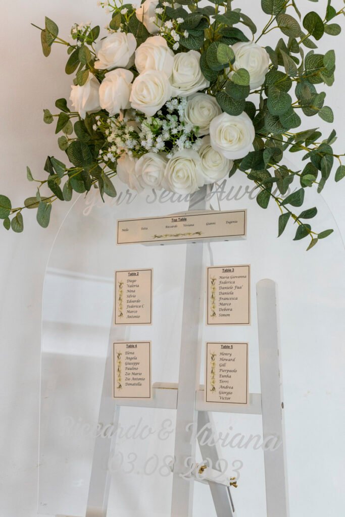 Table settings wedding sign