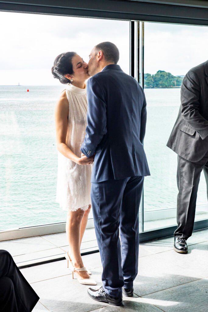 1st kiss at the wedding ceremony