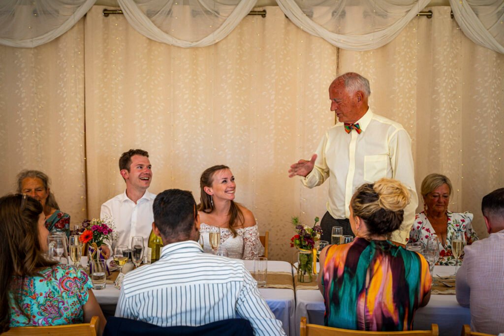 father of the bride giving his speech