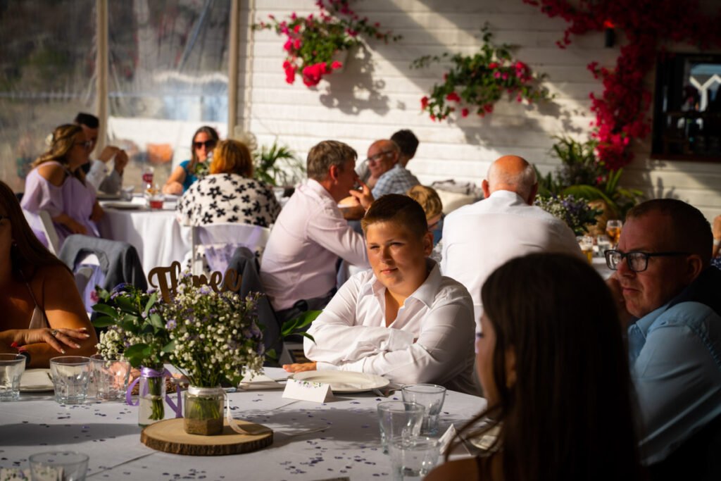 wedding guests at the reception