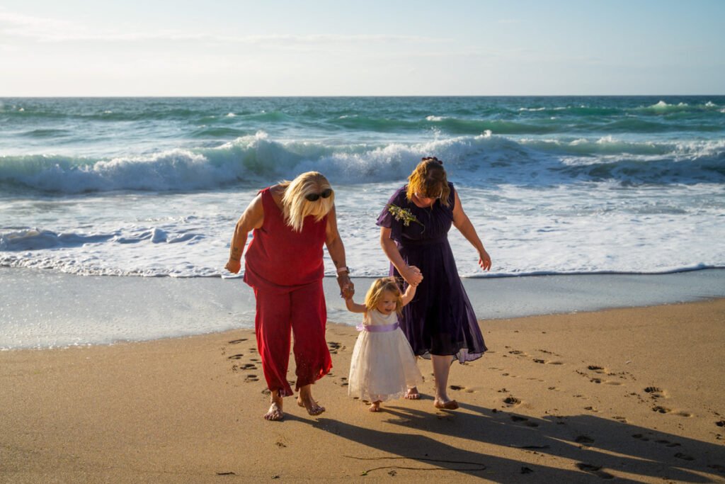 flower girl on the beach