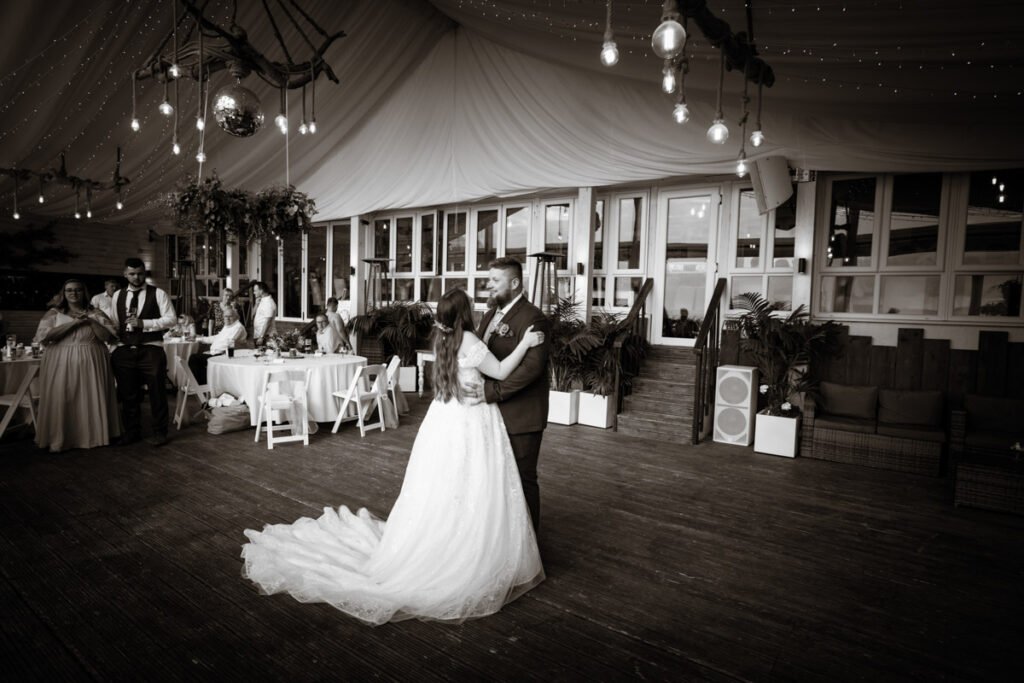 Bride and Groom 1st dance B&W