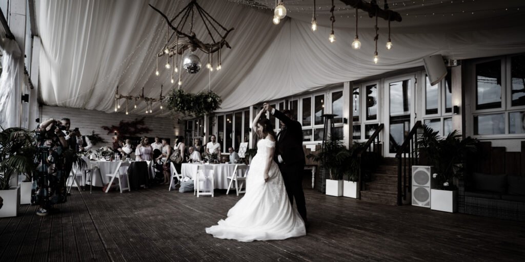 Bride and Groom 1st dance B&W